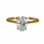 Lab Grown Diamond 9CT Yellow Gold 1CT Oval Solitaire Ring - R