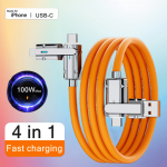 100W 4 In 1 USB Fast Charging Cable For Iphone samsung xiaomi Mobile Phones USB Type-c Tablet Charging Cable