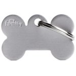 Myfamily Small Bone Pet Id Tag - Aluminium Grey Waggs Online Pet Shop