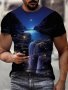 Men's Waterfall Graphic Print T-Shirt Short Sleeve Crew Neck Tee Men's Clothing For Summer Outdoor