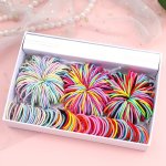 100PCS Colorful Hair Tie Hair Ring Elastic Ponytail Holder Elegant Hair Accessories For Women Female