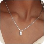 1PC Initial Necklace Silver Color English Letter Necklace Exquisite Name Necklace Initial Tag Pendant Necklace Jewelry For Men W