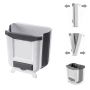 Kitchen Trash Can Collapsible Waste Bin Hang Garbage Can White