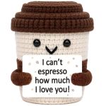 MINI Gift For Him Her Couple Valentine's Day I Love You Handmade Crochet Coffee Cup For Boyfriend Girlfriend Romantic Wedding An