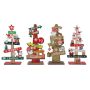MINI Christmas Tree Wooden Decoration For Christmas Desktop 4PCS