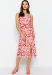 Strappy Floral Midi Dress - Red
