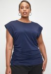 Superbalist Power Shoulder Ruched Detail Tee - Navy