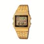 Casio Retro Digital World Time Gold Plated Stainless Steel Watch