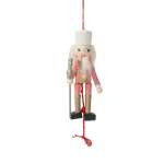 Nutcracker Pull Puppet White Hat - Pink 5X3X12.5CM