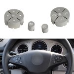 1 Pair Car Steering Wheel Switch Buttons Panel For Mercedes-benz W204 2007-2014 Left Driving Grey