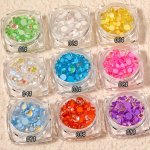 Mermaid Candy Colors Round Resin Crystal Beads 3D Aurora Iridescent Nail Art Rhinestones For Diy Or Nail Salon Flatback Acrylic