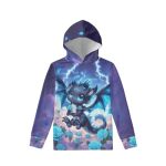 Wellflyhom Dragon Rose Kids Sweaters Lightning Girls Hoodie Size 8-10 Graphic Novelty Sweatshirt With Pockets Long Sleeve Sweate