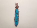 Howlite Blue Wire Wrapped Point Pendant F342