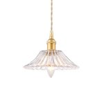 Vintage Vogue Cut Glass Pendant Light Satin Gold