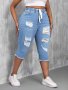 Women's High-Waisted Stretch Denim Jeans With Cotton Polyester And Spandex Relaxed Fit Machine Washable Mid-Rise Faux Hem Casual Style