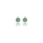 Georgini Natural Turquoise And Two Natural Diamond December Earrings - Gold