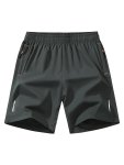 Men's Athletic Shorts Summer Casual Quick-dry Elastic Waistband Shorts With Zipper Pockets Durable Comfort For Gym And Outdoor L