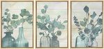 WALL26 Framed Canvas Print Wall Art Set Green Forest Leaf Trio Close-ups Floral Wilderness Watercolor Modern Art Chic Group Mult