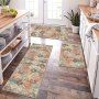 1PC Vintage Moroccan Boho Floral Printed Kitchen Fl Mat Non-slip Oil-proof Floor Waterproof Area Rug Dirt-resistant Floor Mat Hand Wash Only For Entrance Kitchen