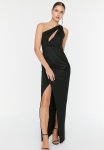 One Shoulder Cut Out Detail Dress - Black