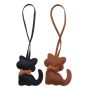 2PCS Pu Leather Kitten Designs Keychains For Purse Backpack Bag Charms