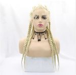 Xiweiya Light Blonde Braided Wig Lace Front Braids Wig With Baby Hairs 613 Blonde Box Braids 5X Dutch Braided Wig Afro Braids Na
