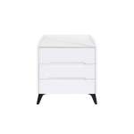 Marble Top 3 Drawer Nightstand White