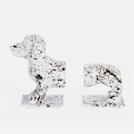 Korea Sausage Dog Bookends - White Splat