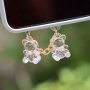 DIY Your Own Unique Bear Charm For Mobile Phone & Earphones - Transparent Data Cable Interface Dust Plug