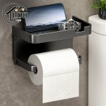 1PC Toilet Tissue Box Wall Mounted Perforated Toilet Paper Drawer Kitchen Bathroom Washcloth Storage Box Tissue Holder Dual-purp