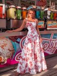 Floral Print Tank Aline Dress Elegant Ruffle Hem Sleeveless Maxi Vacation Dress For Spring & Summer Women's Clothing