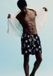 Patterned Swim Shorts - Black