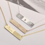 CAS101891 - Sterling Silver Fingerprint Bar Necklace.