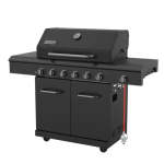 Megamaster Apex Serie 6 Burner Black Patio Gas Braai With Cover 720-0898E
