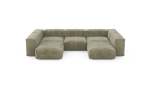 U-shape Sofa - Cord Velours - Khaki - 314CM X 220CM