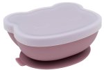 Silicone Suction Bowl With Lid - Dusty Rose