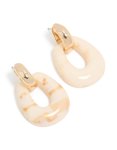 Goldair Gold & Cream Acrylic Doorknocker Drop Earrings