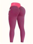 High Waist Butt Lifting Honeycomb Yoga Pants High Stretch Running Fitness Workout Slim Fit Leggings Women's Activewear