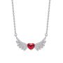 Cde 925 Sterling Silver Angel Wing Necklace With Swarovski Crystals