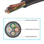 2.5MM X 4CORE HO7 Heavy Duty Rubber Insulated Per Metre