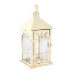 Candle Holder Lantern Metal Square Cream 30 14CM