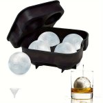 1PC Ice Ball Maker Food-grade Silicone Ice Mold Tray With 4 X 4.5CM Ball Capacity Ice Tray Round Ice Cube Mold Ice Shaper Whiske