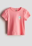 Printed Jersey Top - Pink Ice Cream Cone