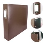 12X12 D-ring Leather Album - Dark Brown 5 Refills Included