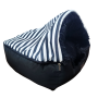 Burrow Dome Bed - Large / Stripes - Black And White Dome With Black Canvas Bottom & Black Calming Fabric