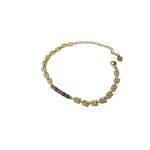 Vintage Leaf Bracelet With Colorful Gemstones Elegant Bracelet