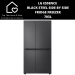 LG Essence Black Steel Side By Side Fridge Freezer - 703L