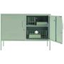Steel Swing Door Tv Stand Lowdown Storage Cabinet - Matcha Green