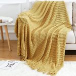 Blagic Knitted Throw Blanket For Couch Soft Farmhouse Boho Throw Blanket With Tassels Home Decorative Lightweight Throw Blankets