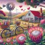 5D Diy Diamond Painting Kit For Adults - Idyllic Rural Landscape Canvas With Round Crystal Diamonds Full Drill Wall Decor Craft